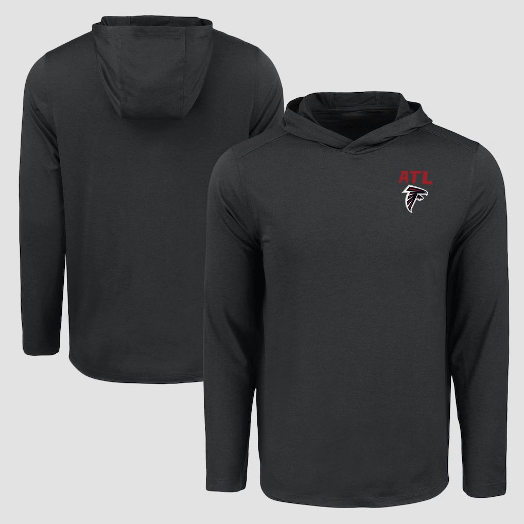 Men 2026 NFL Atlanta Falcons Hooded long sleeved T-shirt black 06